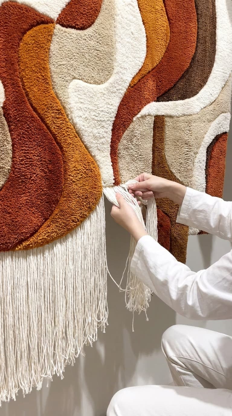 Wall hanging in progress